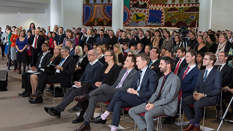 Staff at the event held in the R G Casey Building atrium