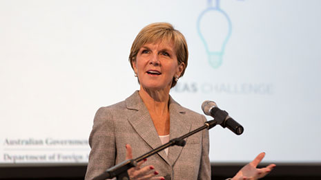 Foreign Minister Bishop speaking at the event
