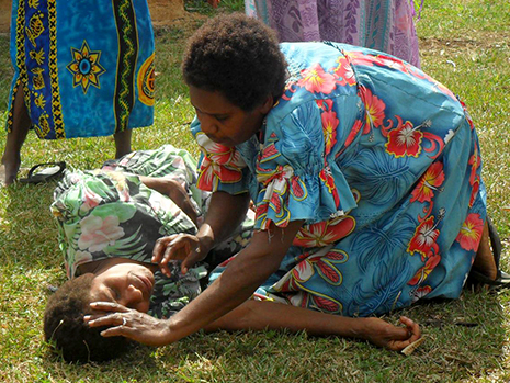Community members taking part in First Aid Training in Ipota, Erromango.