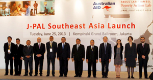 High level attendees and speakers at the launch of J-PAL's office in Jakarta