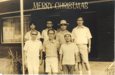 Japanese Research Team outside Rainbow Motel at Thursday Island