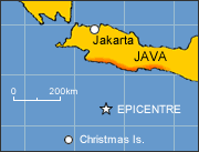map showing earthquake location and tsunami affected coast