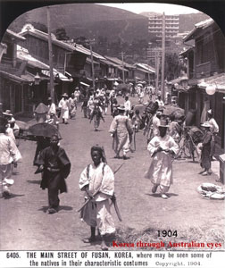 Main street of Fusan, Korea in 1904