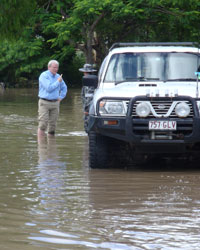 Photo of Foreign Minister Kevin Rudd at the Brisbane floods