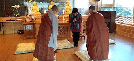 Lina Koleilat at Buddhist Temple in Korea