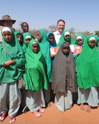 Parliamentary Secretary Marles with students at the IFO Camp Primary School, Dadaab, 22 January 2013
