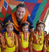 Parliamentary Secretary Marles with Australian Youth Ambassadors for Development at a reception in Kathmandu, Nepal