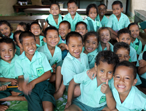 Students at Vailima Primary School in Samoa.