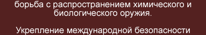 Борьба с распространением химического и биологического оружия. Укрепление глобальной безопасности.