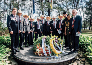 Todd Mercer with veterans, Brunei Darussalam, June 2015