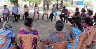 Robyn Mudie with fishing communities, Sri Lanka, April 2015