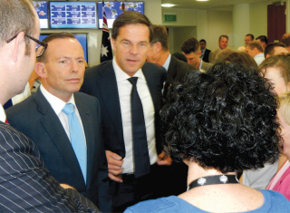 PMs Abbott and Rutte, MH17 response team, Canberra, November 2014
