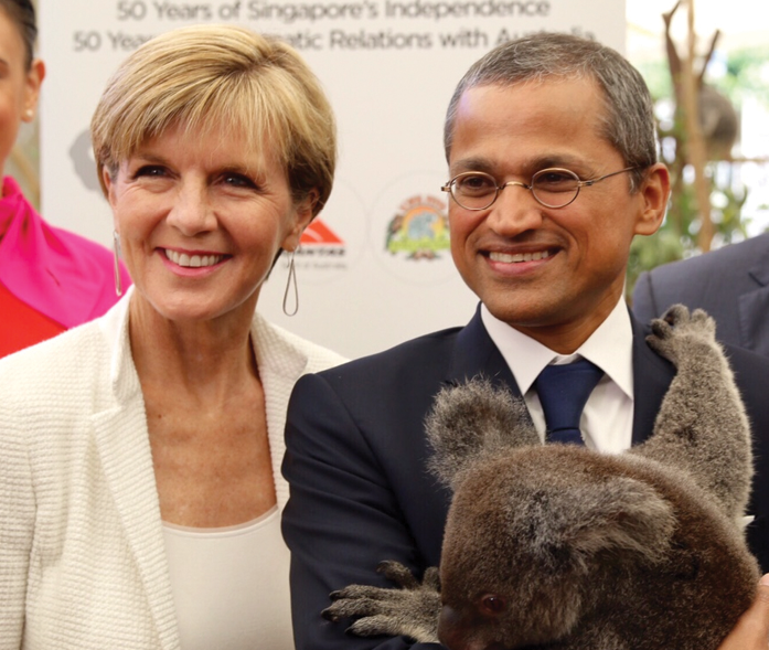 Image of the announcement of Australia’s gift of koalas to Singapore