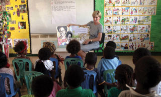 Ms Bishop, Buk bilong Pikinini, Goroka, December 2014