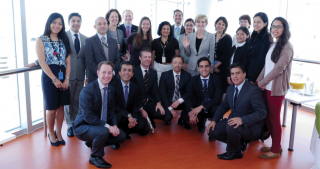 Embassy staff (A-based and LES) with the Minister for Foreign Affairs