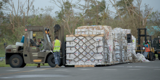 Australian aid being off-loaded, Port Vila, April 2015
