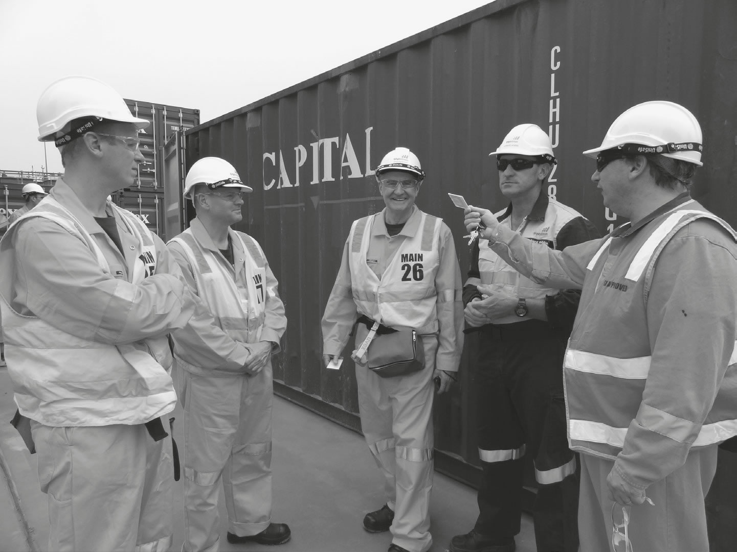 IAEA Deputy Director General, Head of the Division of Safeguards, Herman Nackaerts (centre) with IAEA, ASNO and facility representatives at the Olympic Dam mine, October 2012 (Image: ASNO)