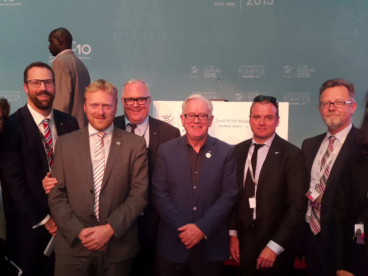 Former Trade Minister Andrew Robb and members of the Australian delegation to the World Trade Organization ministerial conference in Nairobi. [Will Swanson]