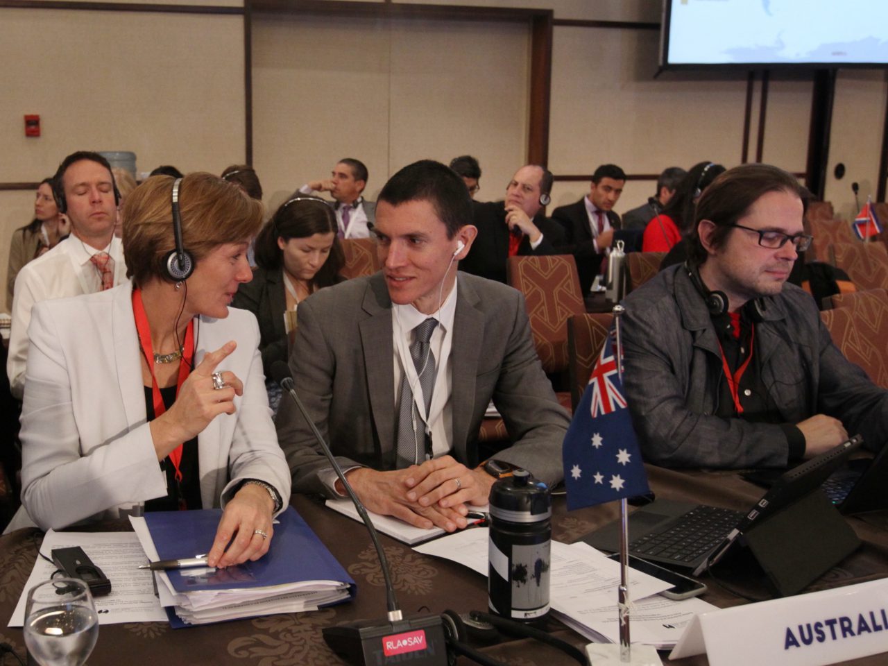 DFAT Senior Legal Adviser Katrina Cooper attending the Antarctic Treaty Consultative Meeting in Santiago. [CHILE MINISTRY OF FOREIGN AFFAIRS]