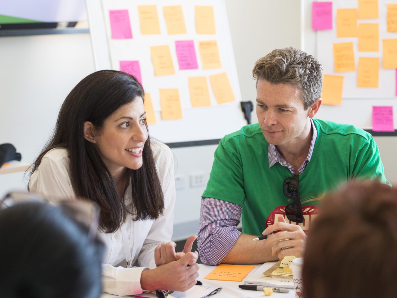 Assistant Director innovationXchange David Kelly discussing an upcoming innovation challenge. [VICKI SKARRATT PHOTOGRAPHY]