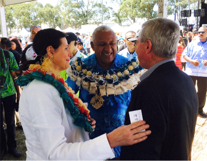 Minister for International Development and the Pacific Senator Concetta Fierravanti-Wells celebrating Fiji Day with Fiji Prime Minister Frank Bainimarama. [DFAT/Stephen Hills]