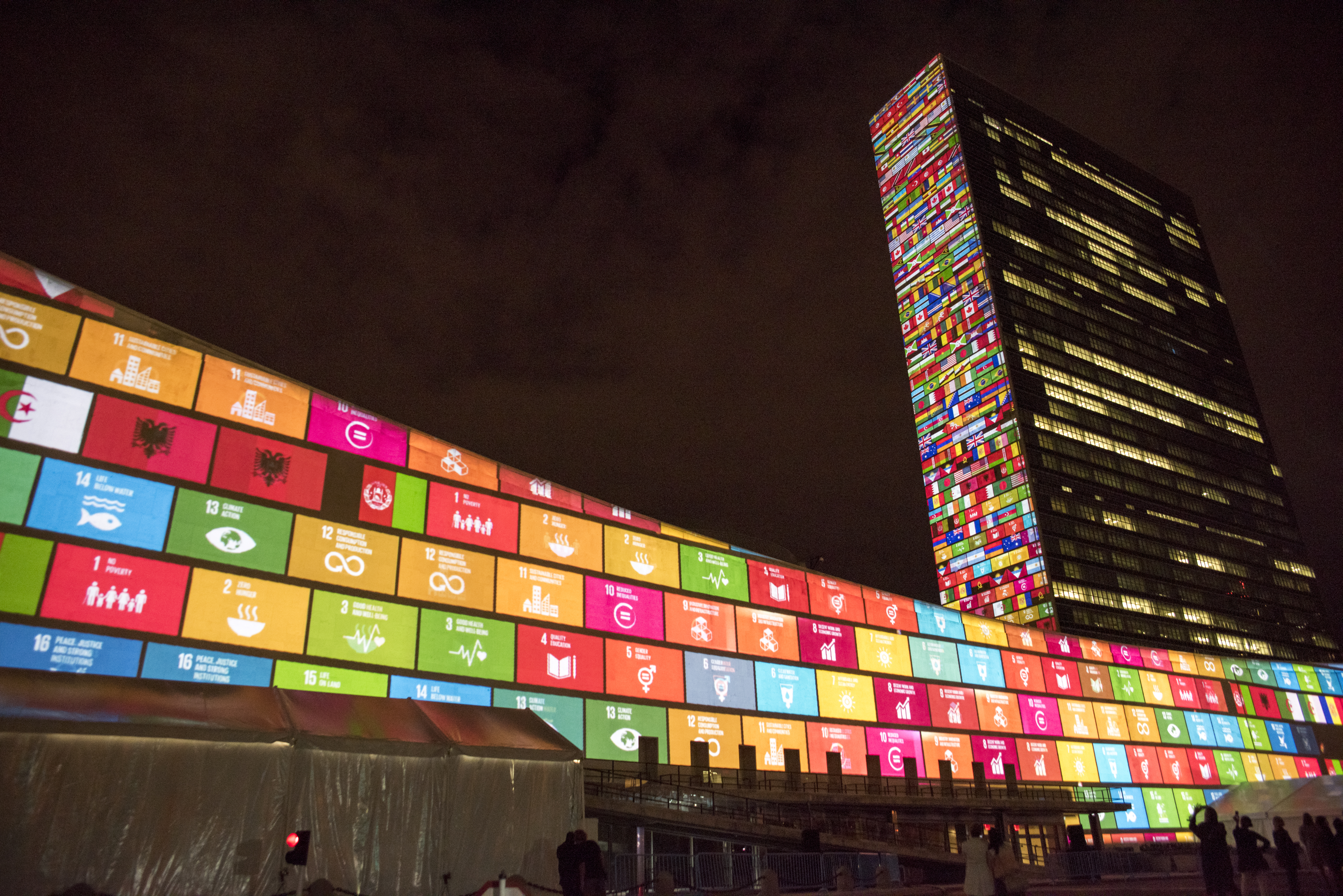 SDG Projections: Massive scale projections and peoples’ voices to celebrate UN70 and visually depict the 17 Global Goals Organized by the United Nations Department of Public Information in partnership with the Executive Office of the Secretary-General, the Office of the Special Adviser on Post-2015 Development Planning, the Global Poverty Project and other partners General Assembly 69th session: High-level Forum on a Culture of Peace Opening Statements by the Acting President of the General Assembly and the Secretary-General, followed by panel discussions
