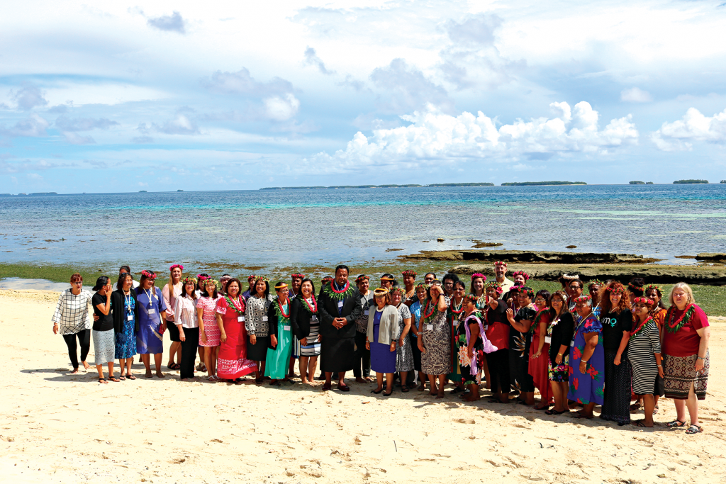 Embassy officials with women from the Micronesian Women’s Conference in Majuro, Marshall Islands