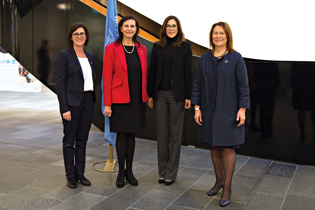 MaryEllen Miller, Australian Ambassador to Denmark and the Minister for International Development and the Pacific, Senator Concetta Fierravanti-Wells met with Her Royal Highness The Crown Princess Mary of Denmark and the UN Under-Secretary-General, Grete Faremo in Copenhagen, Denmark