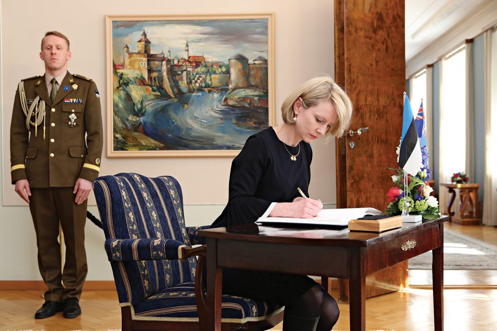 Australia’s Ambassador to Estonia, Kerin Ayyalaraju, at her credentials ceremony in Tallinn