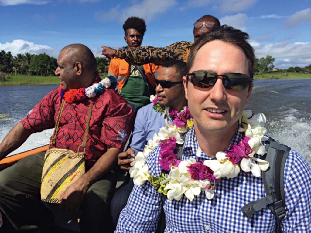 Counsellor Will Robinson with PNG Ministers visiting Lake Murray, Western Province
