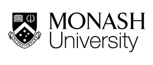 Monash University logo. Coat of arms of the university with words Monash University to the right.