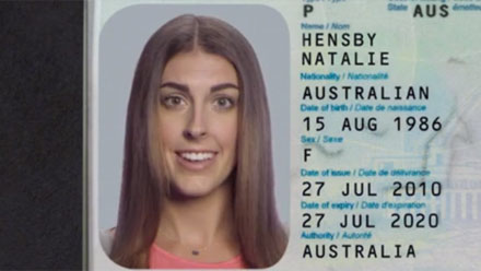 Picture of Natalie Hensby's passport photo
