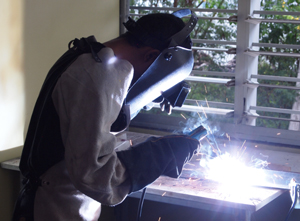A technical and vocational education student at the Nauru Secondary School