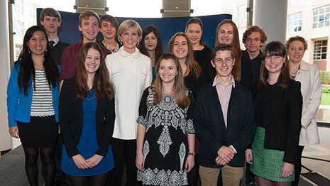 Foreign Minister Bishop with New Colombo Plan scholars