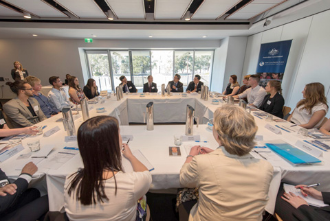 People sitting around a large table