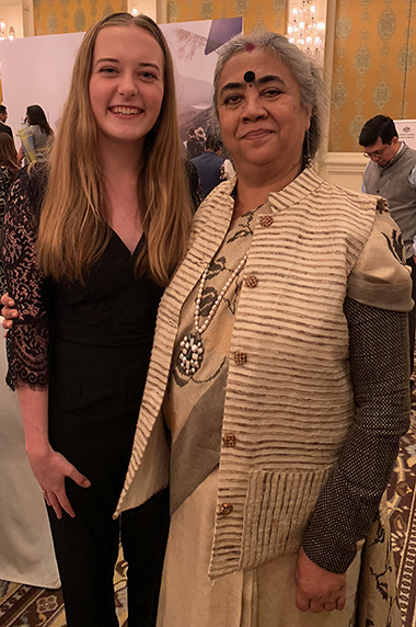 Ashley Eadon (left) with Dr Shuma Sharma, Principal LSR. Photo by Reuben Caudell