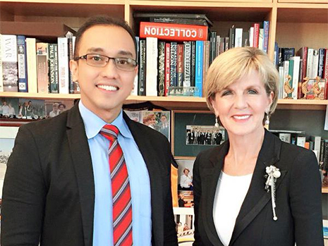 Aiman Witjaksono and Julie Bishop