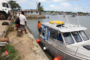 MV Medics Queen sea ambulance travelling along the South Fly coast of Western Province