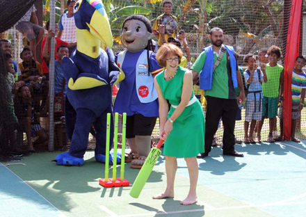 Australia's High Commissioner to PNG, Deborah Stokes, launching the Born to Play program. 