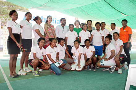 Australia's High Commissioner to PNG, Deborah Stokes, launching the Born to Play program with the national women's cricket team, the 'Lewas'. 