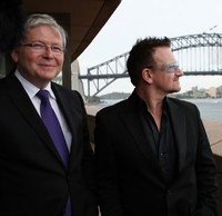 Photo of Kevin Rudd and Bono