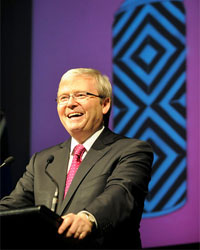 Photo of Kevin Rudd preenting at a conference