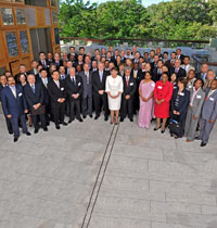 Photo of Foreign Minister Kevin Rudd with a group of diplomats