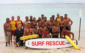 Group of men on beach