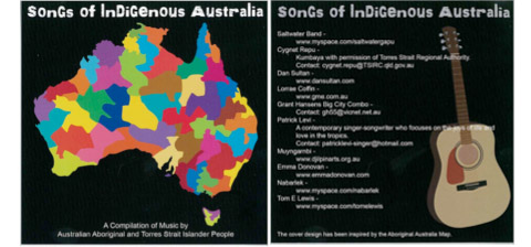 Songs of Indigenous Australia CD cover front and back, various artists