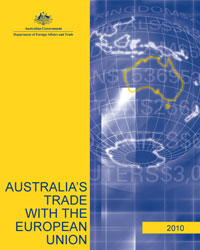 Front cover of Australia's Trade with the European Union 2010 publication