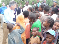 Photo of Mr Smithand a group of children
