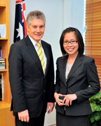 Sondang Sirait with then Foreign Minister Stephen Smith