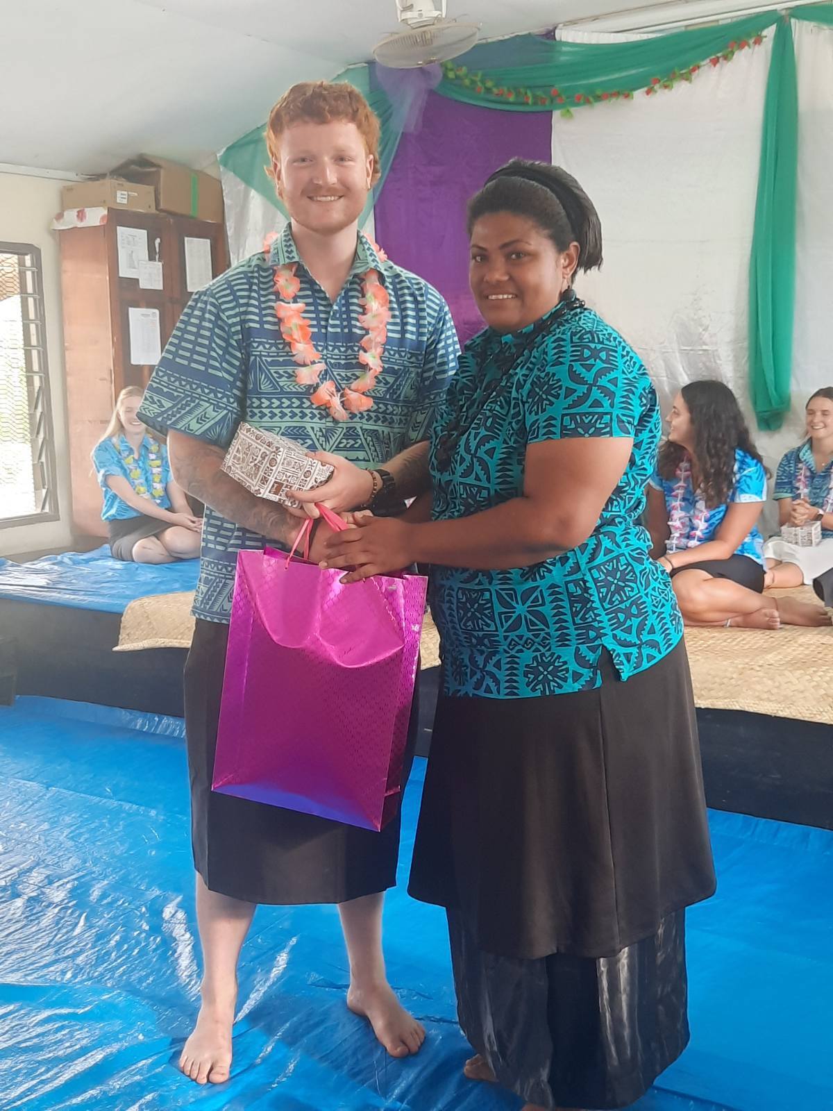 Mobility project participant Harry Moss with one of the supervising teachers in Fiji. 