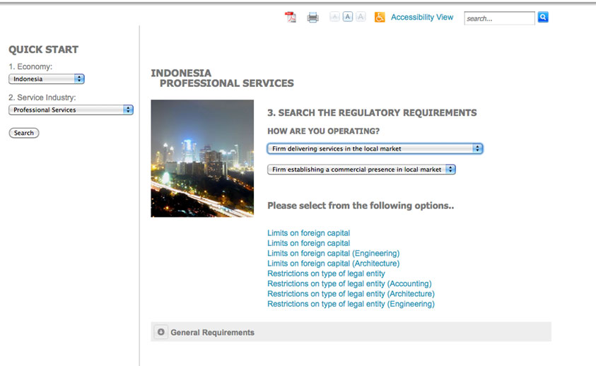Screen capture: Select option from drop down list under How are you operating?